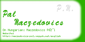 pal maczedovics business card